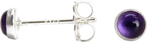 Vista 59 de Aretes de tuerca con piedras preciosas para mujeres y niñas, bisel redondo de 0.157 in de plata esterlina 925