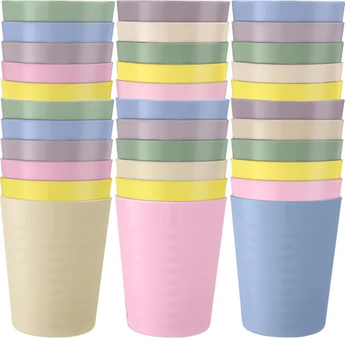 Vista 11 de Eccliy 36 vasos de plástico para niños de 8 onzas, color azul Tonos azules