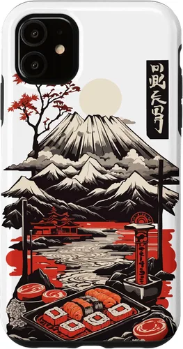 Vista 8 de Aesthetic Sushi Design Vintage Colour Woodcut Ukiyo-E Style Case for iPhone 16