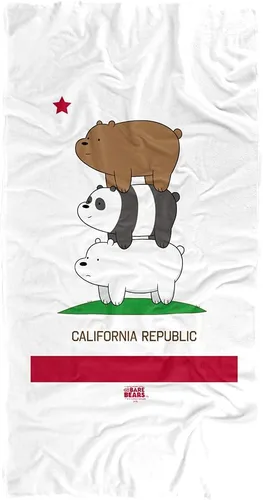 Vista 8 de LOGOVISION We Bare Bears Bear Stack - Toalla de playa con licencia oficial de 30 x 60 pulgadas Pila de osos