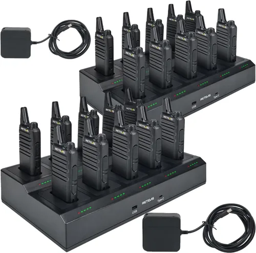 Vista 21 de Retevis RT22 Walkie Talkies Mini, radio bidireccional recargable de largo alcance, radio de 2 vías pequeña, VOX portátil, para negocios, negocios