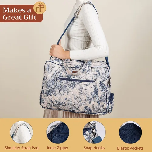 Vista 7 de Maison d' Hermine Bolsas de fin de semana para mujer, de algodón, acolchadas, para equipaje nocturno, bolsa de fin de semana para hombres, regalos
