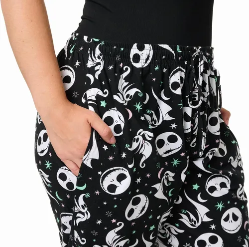 Vista 4 de Disney Pantalones de descanso para mujer, pantalones de pijama de algodón con estampado completo
