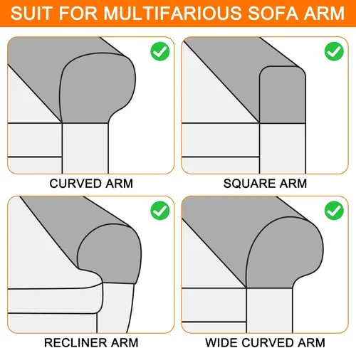 Vista 6 de uxcell Fundas elásticas para reposabrazos antideslizantes para sillas, sofás, fundas de brazo para sofá reclinable, 1 juego con pasadores giratorios