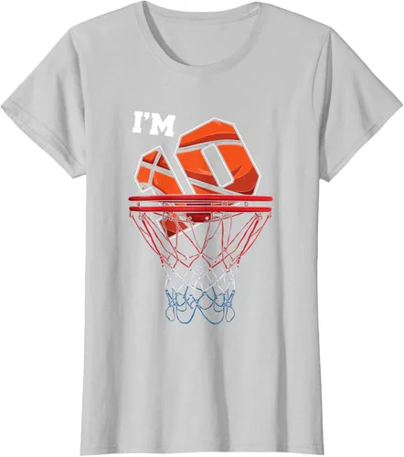 Vista 20 de Camiseta de regalo de cumpleaños con red de baloncesto de 10 años, Negro