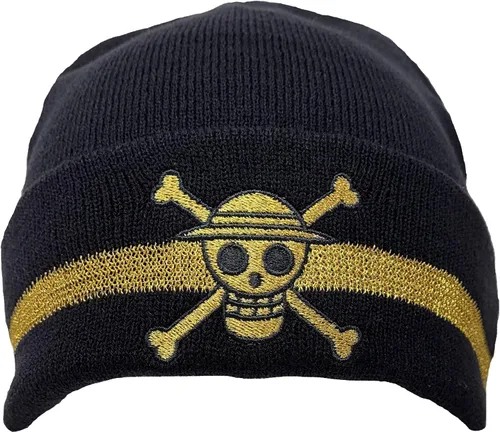 Vista 4 de Ripple Junction Gorro de paja de una pieza de anime con diseño de calavera, gorro de punto