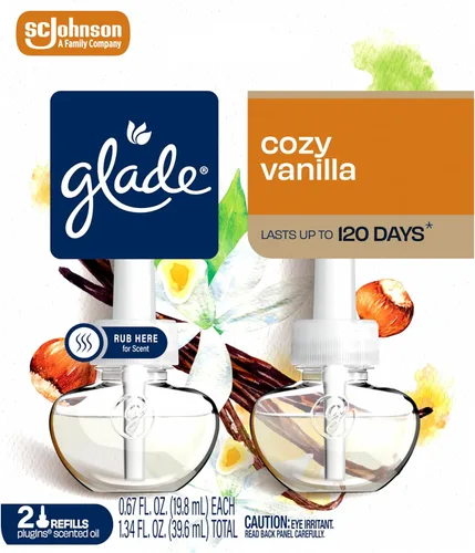 Vista 8 de Glade PlugIns Refills Air Freshener, Scented and Essential Oils for Home and Bathroom, Lavender & Vanilla , 1.34 Fl Oz, 2 Count (Pack of 1)