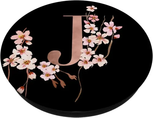 Vista 2 de Cherry Blossom - Soporte para teléfonos y tabletas, diseño de flor japonesa, Negro