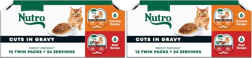 Vista 14 de NUTRO Cortes de comida húmeda natural para gatos sin granos* en salsa de pollo, (24) bandejas de 2.64 onzas Perfect Portions