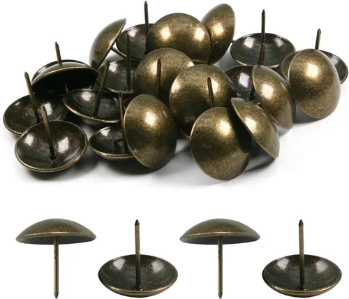 Vista 42 de MroMax 120 tachuelas de clavos para tapicería de 0.47 pulgadas de diámetro, hierro de estilo vintage, de metal, redondos, de 0.67 pulgadas de altura