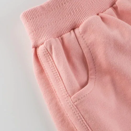 Vista 3 de Azalquat Toddler Girl Summer Knit Shorts with Pocket, 2 Pack Baby Pull-On Soft Active Shorts