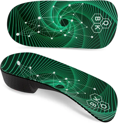 Vista 7 de QBK - Plantillas de soporte de arco 3/4 para mujer y hombre, plantillas ortopédicas, plantillas para el arco del pie para fascitis plantar, pies
