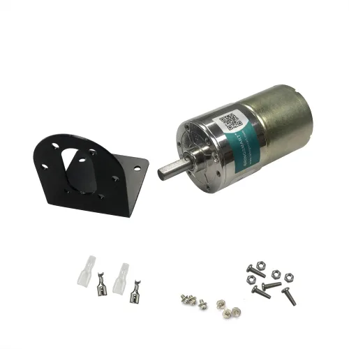 Vista 2 de Bringsmart DC 12V 5rpm Motor de engranajes con soporte eje centrado 1.457 in caja de cambios Bringsmart Micro DC 12V 5rpm Geared Motor With