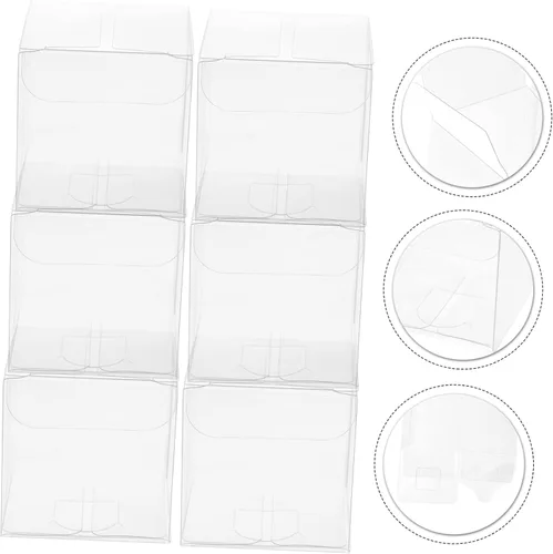 Vista 8 de Luxshiny Caja de regalo de 50 unidades, cajas de regalo transparentes para cupcakes, macarrones, dulces, cajas de plástico transparente para bodas