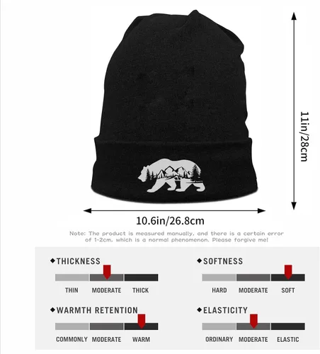 Vista 6 de FOECBIR Gorro para hombre y mujer, gorro de invierno, suave y cálido, unisex, gorro de calavera, ligero para mujer, Bear1