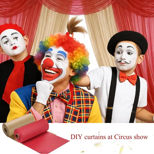 Vista 7 de Moukeren Mantel de circo de 40 x 100 pulgadas, rollo de mantel de carnaval para decoración de cumpleaños, mantel con temática de circo para cortinas