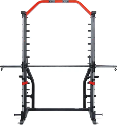 Vista 2 de Sunny Health & Fitness Olympic Smith - Estante para sentadillas con barra