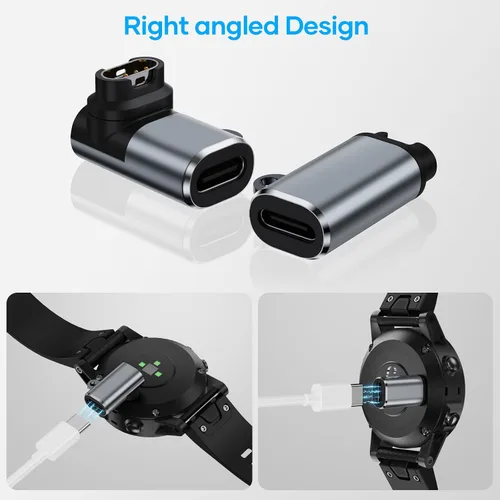 Vista 3 de Adaptador de cable de carga USB C a Garmin Watch, paquete de 4, cable de carga Garmin tipo C para Fenix 9 8 7 6 Pro Solar, Vivoactive 6 5 4S, Venu 3