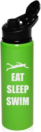 Vista 3 de MIP Botella de viaje de agua deportiva de aluminio de 25 oz Comer Dormir Nadar nadador