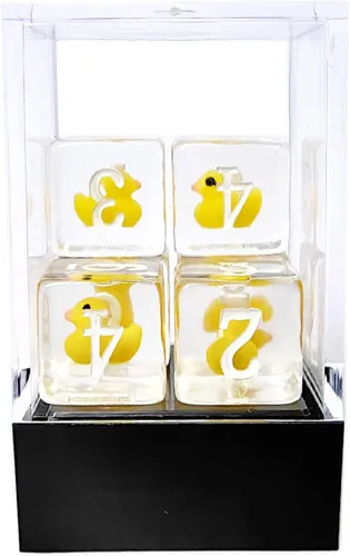Vista 3 de Bescon Pato amarillo 6 lados dados Set 6pcs en caja de ladrillo, 16MM Yellew Duck D6 6pcs