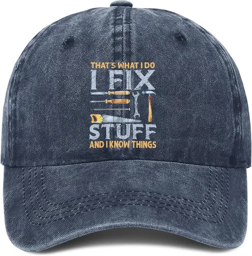 Vista 13 de I Fix Stuff and Know Things - Sombrero para hombre, That's What I Do Hat, I Fix Stuff Hat, I Fix Things and I Know Stuff Hat 1 (negro)