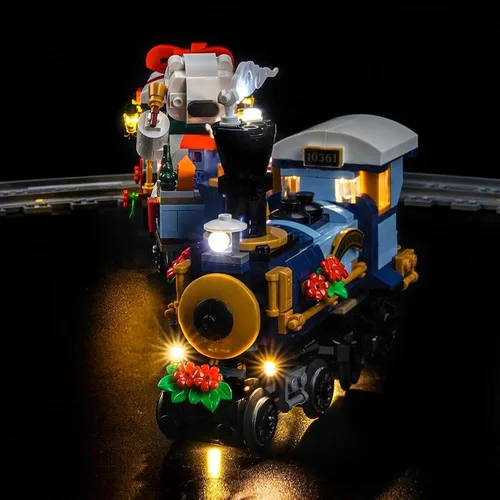 Vista 4 de LocoLee Kit de luces compatible con Lego 10361 Holiday Express Train - Sin modelo solo luz, accesorios de iluminación LED compatibles con Lego 10361