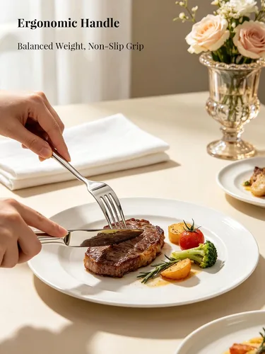 Vista 5 de Moderno juego de cubiertos para 4 cubiertos de alta calidad, 20 piezas, acero inoxidable 18/10, pulido con buen peso, utensilios para la cocina
