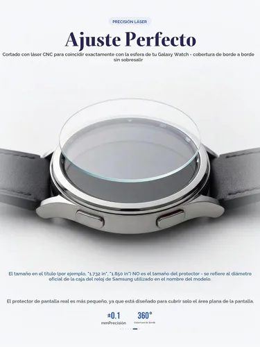 Vista 8 de iDaPro Protector de pantalla de vidrio templado para Samsung Galaxy Watch 6 Classic de 1.850 in, dureza 9H, antiarañazos, sin burbujas, fácil