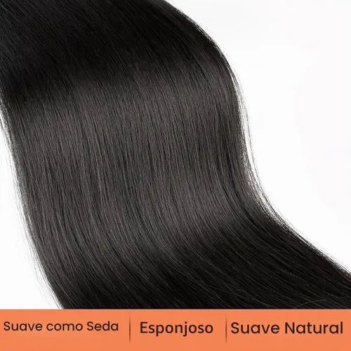 Vista 3 de SEIKEA Extensiones de cola de caballo con cordón, larga y recta, cola de caballo falsa, natural, suave, extensiones de cabello sintético resistente