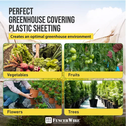 Vista 4 de Fencer Wire Lámina de plástico transparente para invernaderos de 6 mil resistente a los rayos UV, cubierta de invernaderos para horticultura