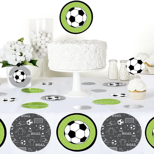 Vista 4 de Big Dot of Happiness Goaaal – Fútbol – Baby Shower o fiesta de cumpleaños – Confeti gigante – Decoraciones de fiesta – Confeti grande 27