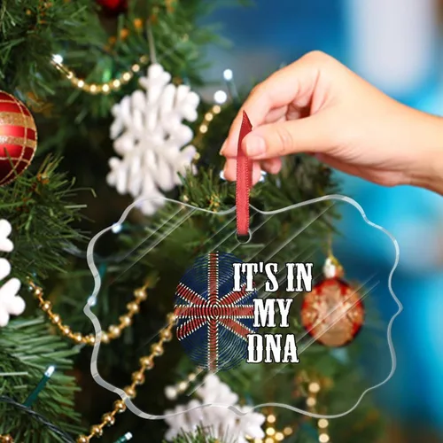 Vista 5 de Adorno de Navidad personalizado del Reino Unido 2023 It's in My DNA, adorno de huellas dactilares para decoración de árbol de Navidad, recuerdo
