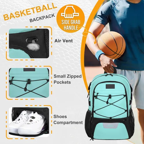 Vista 24 de Goloni Mochila de fútbol,Mochila de baloncesto con compartimento para pelotas y compartimento para zapatos,Mochila para baloncesto,Fútbol