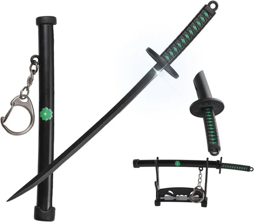 Vista 8 de 5.7-Inch Mini Katana Letter Opener, Stainless Steel Samurai Sword Envelope Slitter with Display Stand, Anime Keychains, Desk Decor, Gift for Men