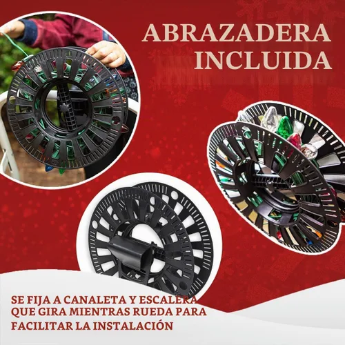 Vista 5 de Bolsa de Almacenamiento Premium para Luces de Navidad – Material 600D Resistente a Desgarros de Servicio Pesado con Asas Reforzadas – Incluye 3 Gris