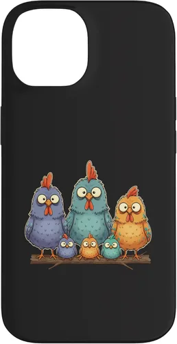 Vista 4 de Chicken: My Cluck Crew, Three Big Hens + Four Tiny Chicks Case for iPhone 16