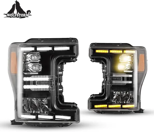 Vista 8 de Conjunto de faros delanteros para Ford F250, F350, F450, F550, F550 2017, 2018, 2019, 2020, con modos de iluminación LED funcionales, DRL, reemplazo