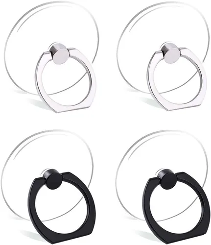 Vista 12 de Soporte de anillo para teléfono celular, lazo de agarre transparente para dedos, rotación de 360 grados, soporte para anillo de dedo