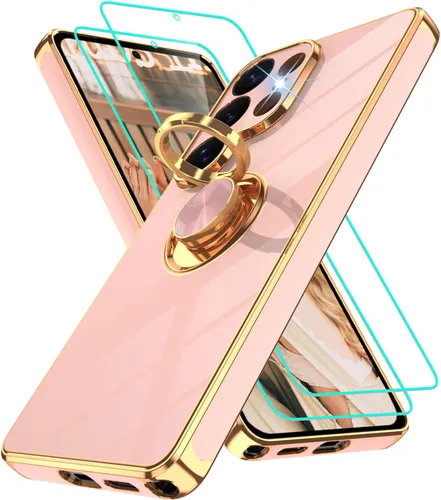 Vista 183 de Funda para Motorola Moto G 5G 2024: Funda Moto G Play 5G 2024 con 2 piezas de protectores de pantalla, soporte de anillo de rotación de 360°