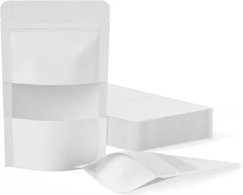 Vista 24 de FireKylin 100 bolsas resellables, bolsas de papel con ventana mate para pequeñas empresas, cremallera y bolsas sellables con calor para embalaje