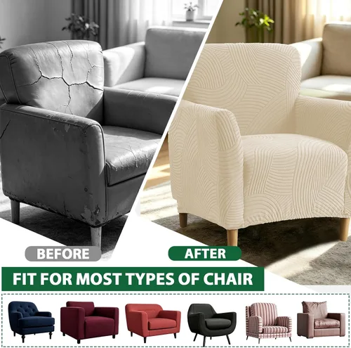 Vista 5 de Fundas elásticas para sillón, fundas estampadas para silla de banquete con brazos, fundas suaves para silla de sala de estar, protector de muebles
