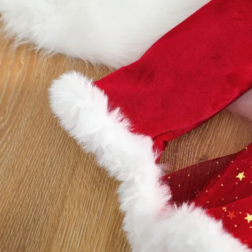 Vista 5 de HUIJZG Disfraz de Santa para niña, trajes de Navidad para niñas, vestido de Papá Noel, traje de Papá Noel para niñas, traje de Miss Claus para niños