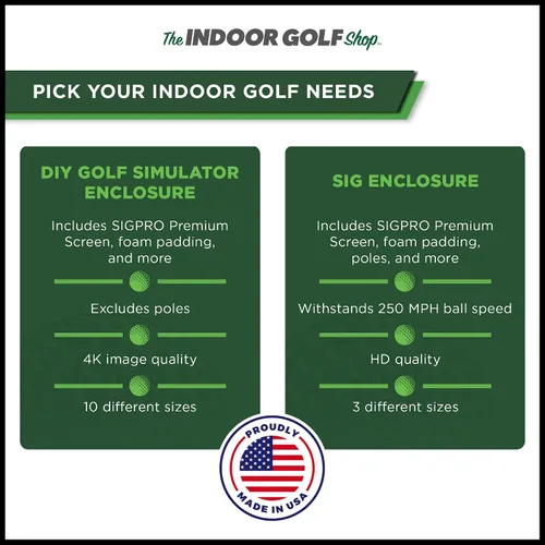 Vista 8 de The Indoor Golf Shop DIY Golf Simulator Enclosure - Easy-Setup Golf Simulators for Home - Includes SIGPRO Premium Impact Golf Screen, Enclosure