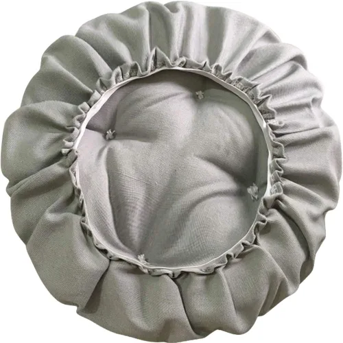 Vista 7 de Cojín redondo acolchado para taburete de bar de 12 pulgadas con tela elástica, cojín redondo para asiento de silla para taburetes de metal de Negro