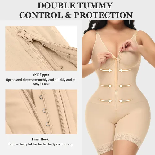 Vista 3 de M MYODRESS Fajas Colombianas Moldeadora Faja Control de Abdomina Faja Body Shaper Post Cirugía Prenda de Compresión Levantador de Culos Fajas
