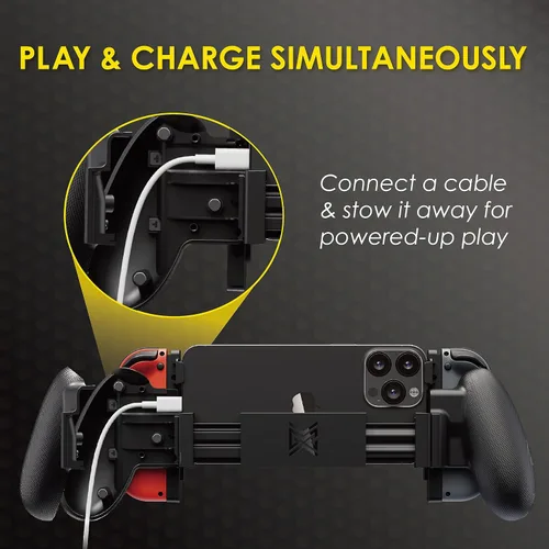 Vista 5 de MOBILEGAMINGCORPS MGC PROTEUS Transforming 3-in-1 Grip for Switch Joy-Con, iPhone Mobile Gaming Controller