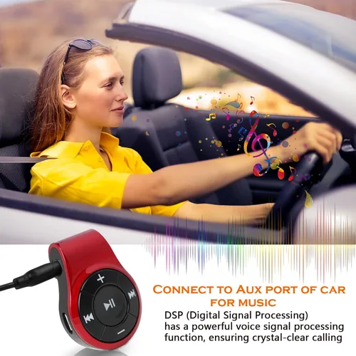 Vista 7 de Receptor Bluetooth para auriculares, auriculares, altavoz o audio de coche, con micrófono para llamadas manos libres y música.