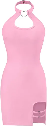 Vista 5 de Littleforbig Women Cotton Overall Vampy Collared Bodycon Mini Dress Skirt