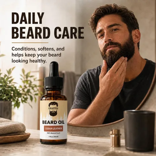 Vista 7 de Aceite para barba de Crafted Beards – Acondicionador de aceite para barba – Deja tu barba sintiéndose increíble – Todos los ingredientes naturales