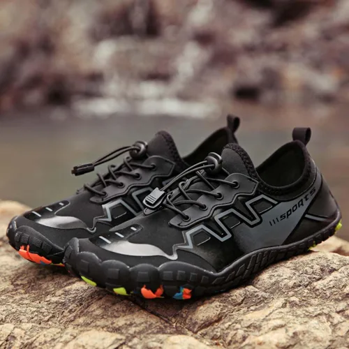 Vista 5 de Calcetines acuáticos de malla para hombre y mujer, de secado rápido, anfibios, zapatos de agua, zapatos de playa, buceo, surf, zapatos de yoga